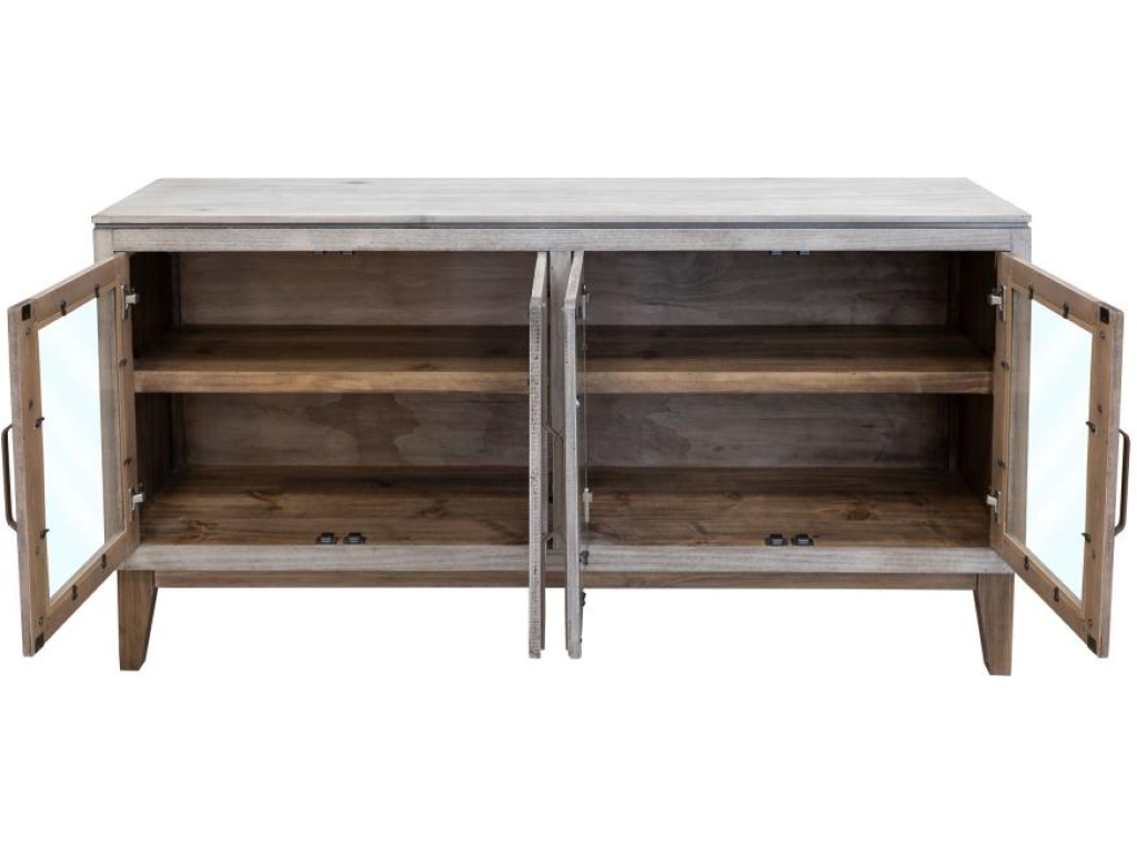 4 Glass Door Metal Handle Console - image 2