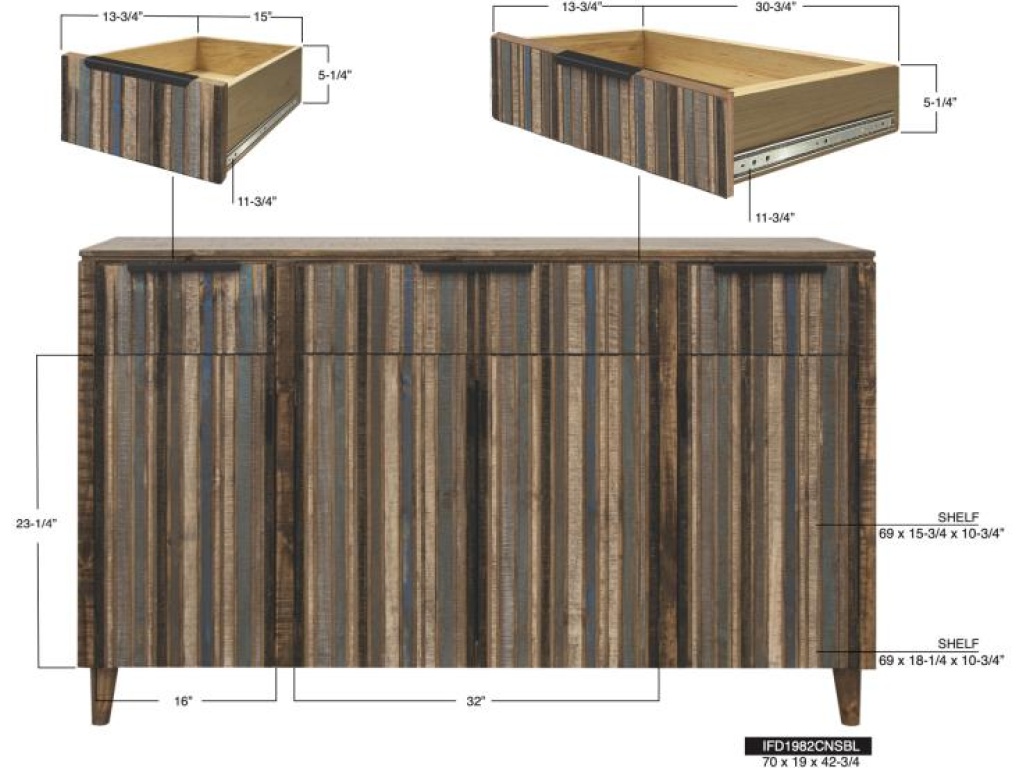 3 Drawer 4 Door Console - image 6