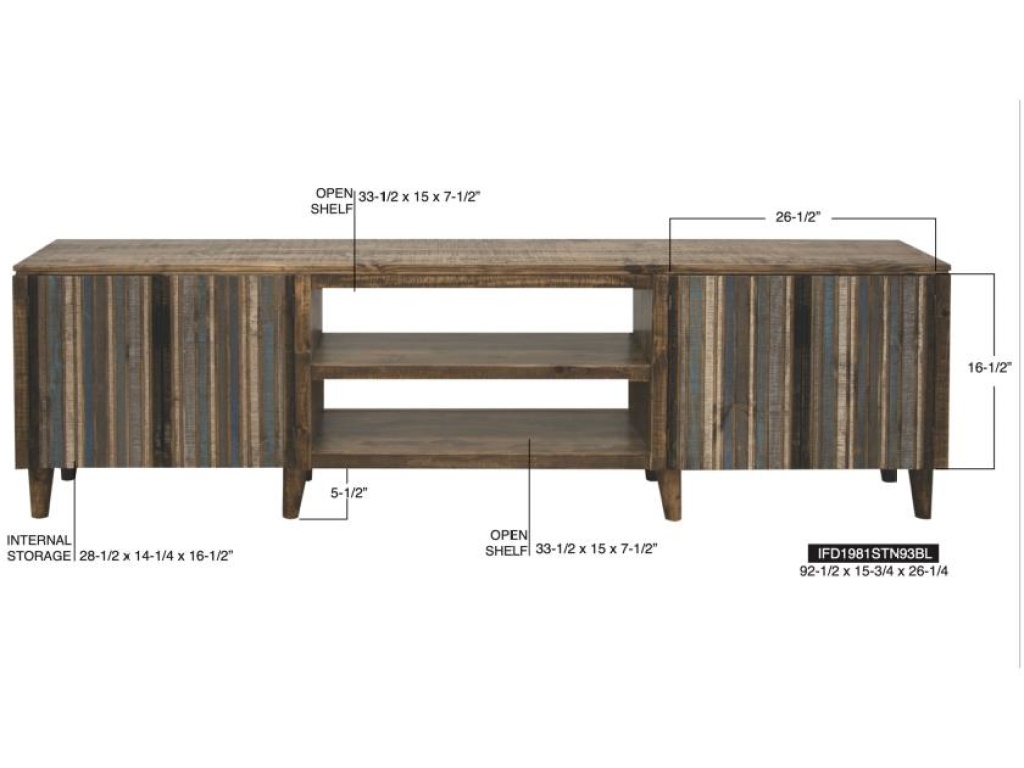 4 Door 93" TV Stand - image 4