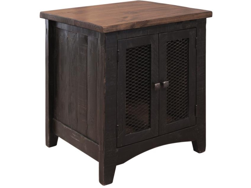 2 Metal Mesh Doors End Table - main image