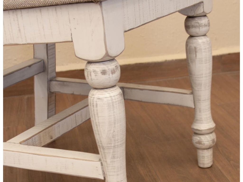 Turned Legs Upholstered Seat Wooden Chair - image 2