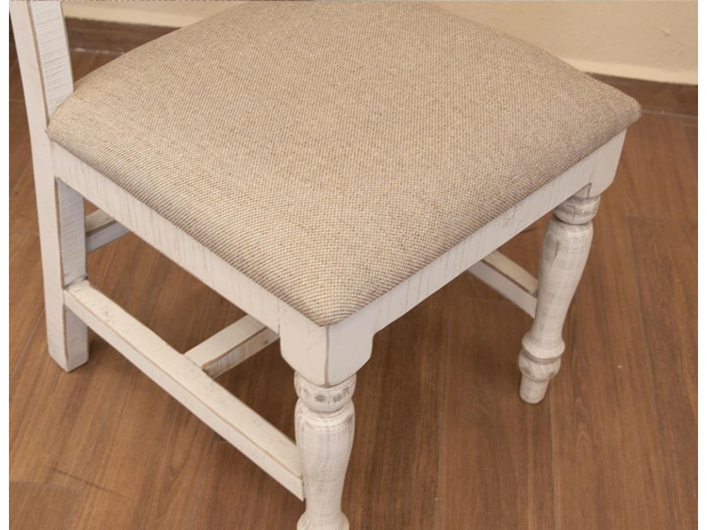 Turned Legs Upholstered Seat Wooden Chair - image 3