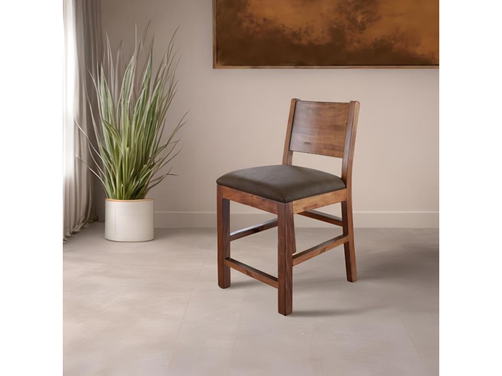 Faux Leather Seat 24" Barstool - image 1