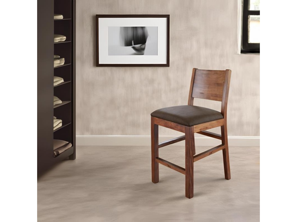 Faux Leather Seat 30" Barstool - image 1