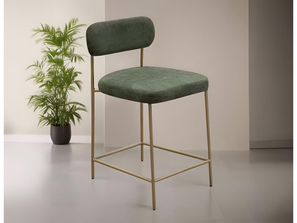 Wooden Frame & Metal Base, 30" Upholstered Barstool - image 1