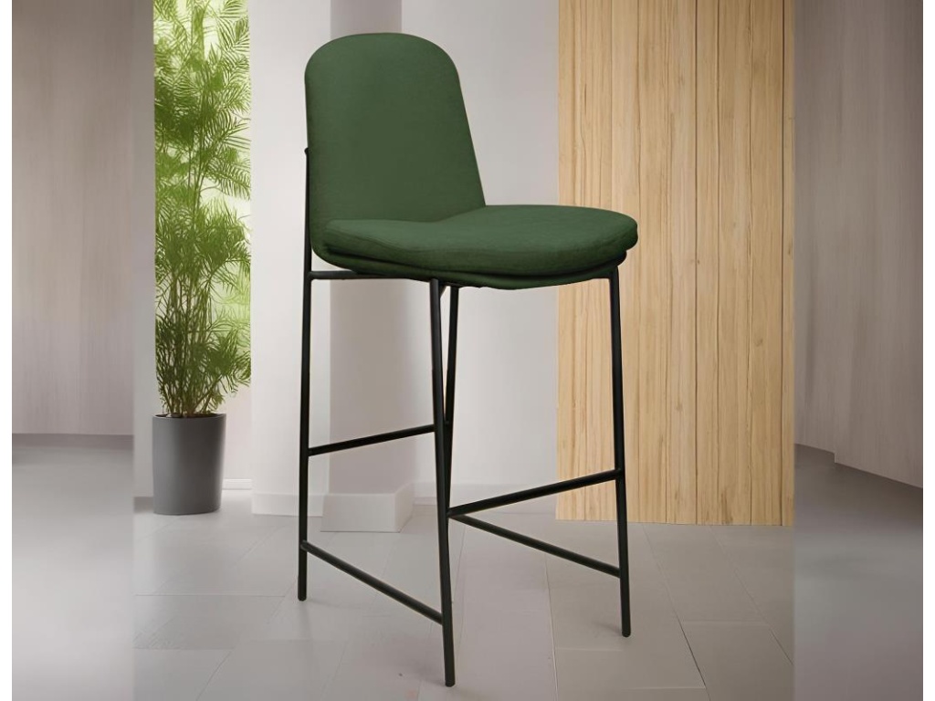 Wooden Frame & Metal Base, 30" Upholstered Barstool - image 1