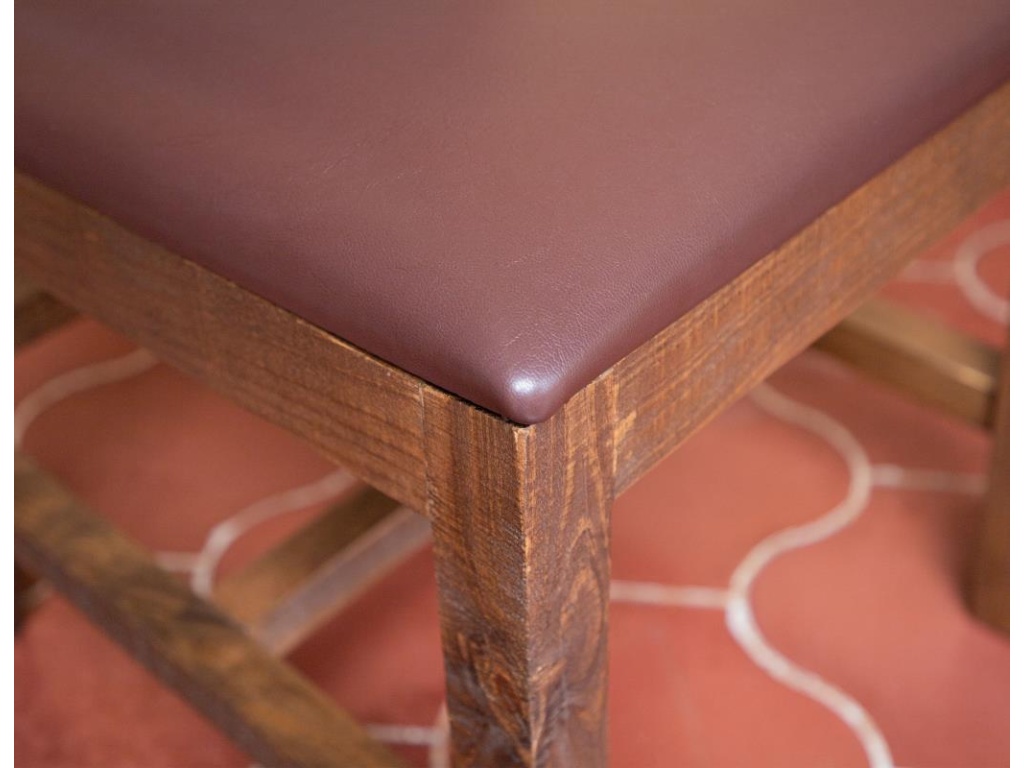 Faux Leather Seat Wooden Chair - image 3