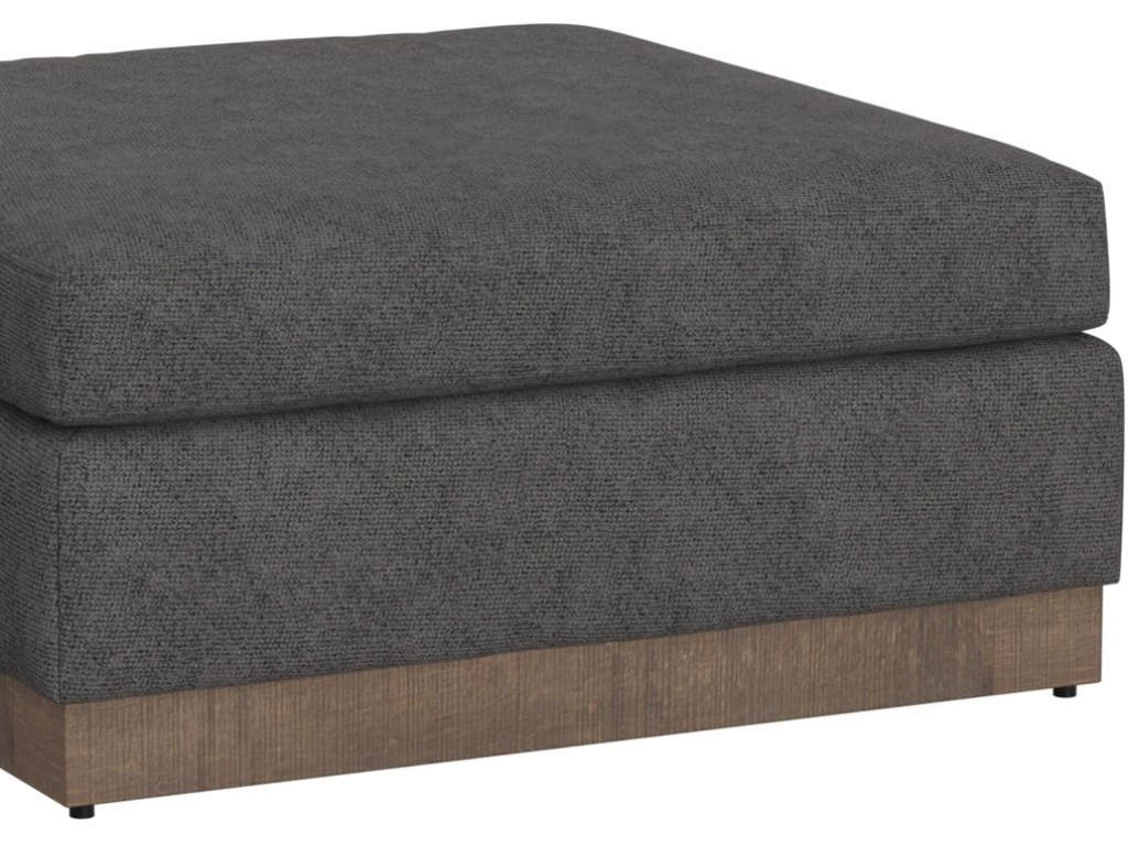 Wooden Frame & Base, Upholstered Square Ottoman - image 2