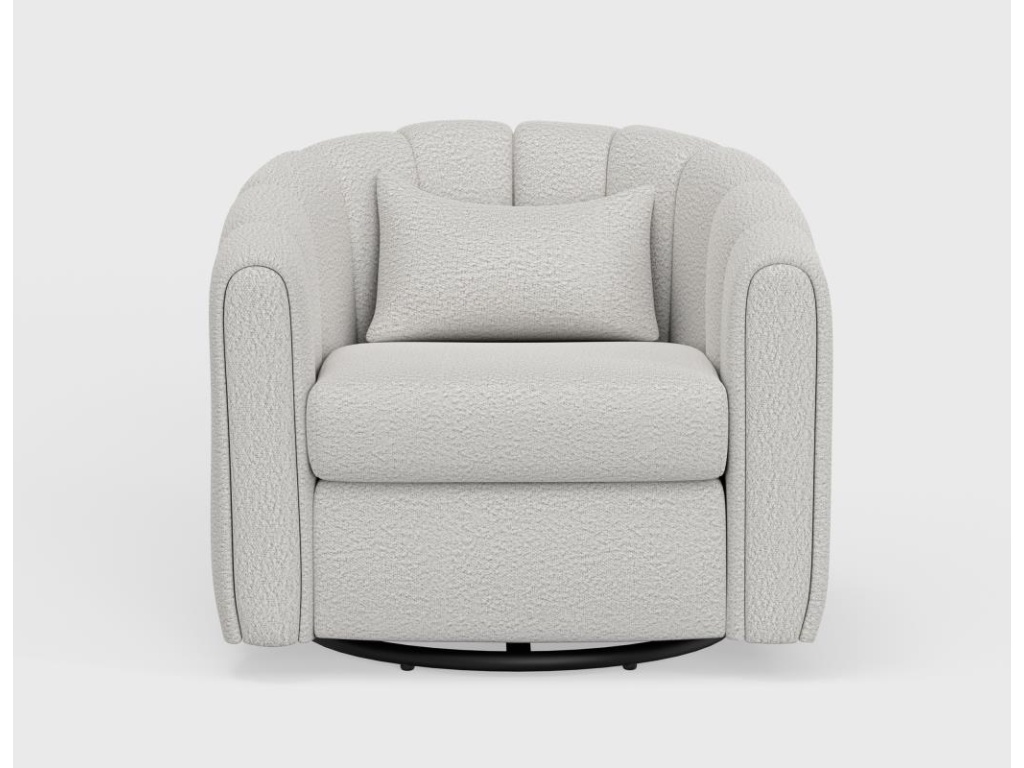 Wooden Frame & Metal Base, 360 Degree Swivel Glider Accent Chair - image 2