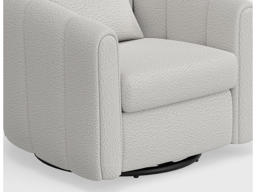 Wooden Frame & Metal Base, 360 Degree Swivel Glider Accent Chair - image 4