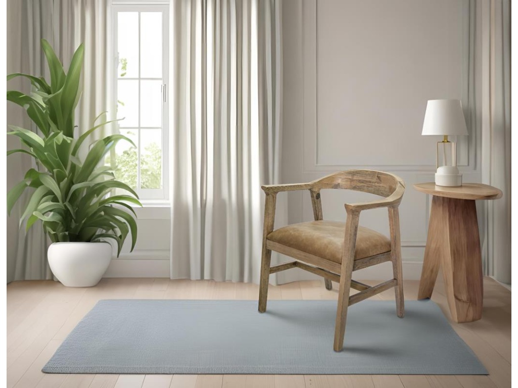 Upholstered Seat Wooden Armchair - image 1