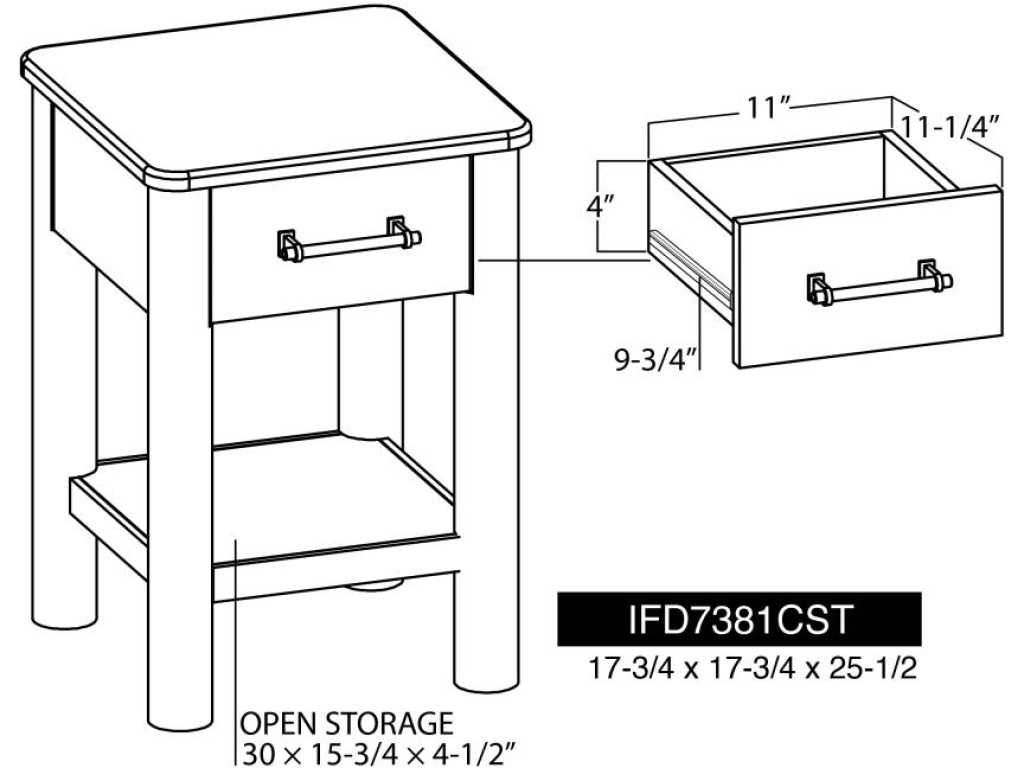 1 Drawer Chairside Table - image 6