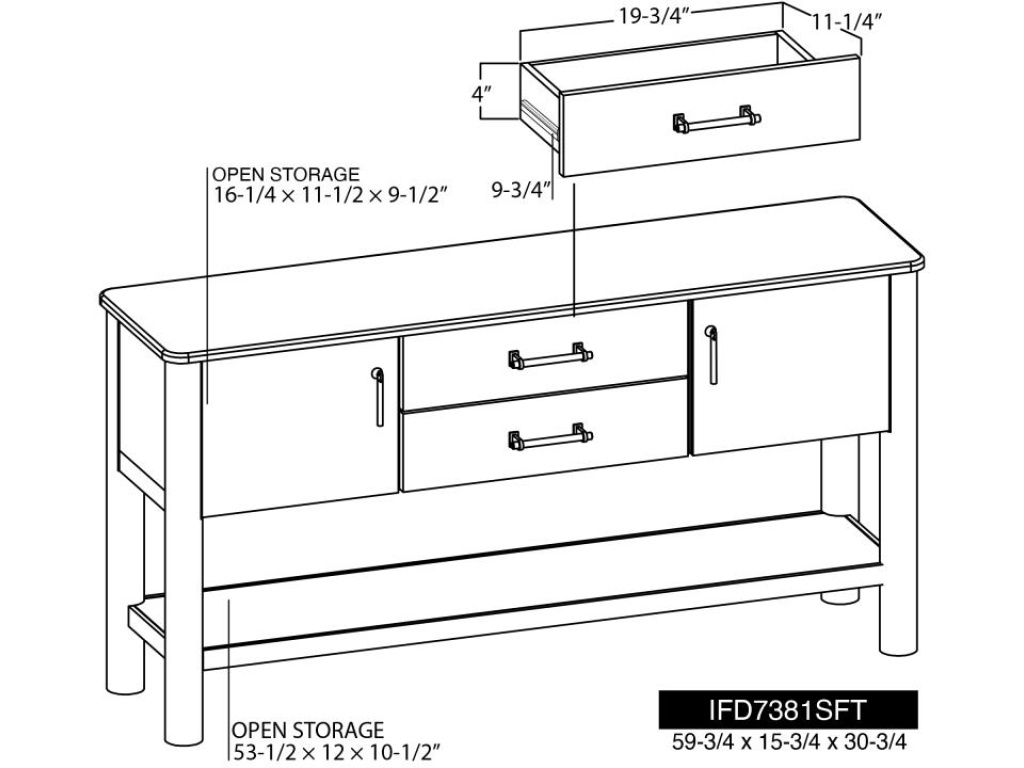 2 Drawer 2 Doors Sofa Table - image 6