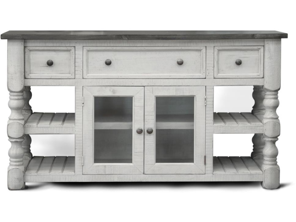 3 Drawer 2 Glass Door 60" TV Stand - main image