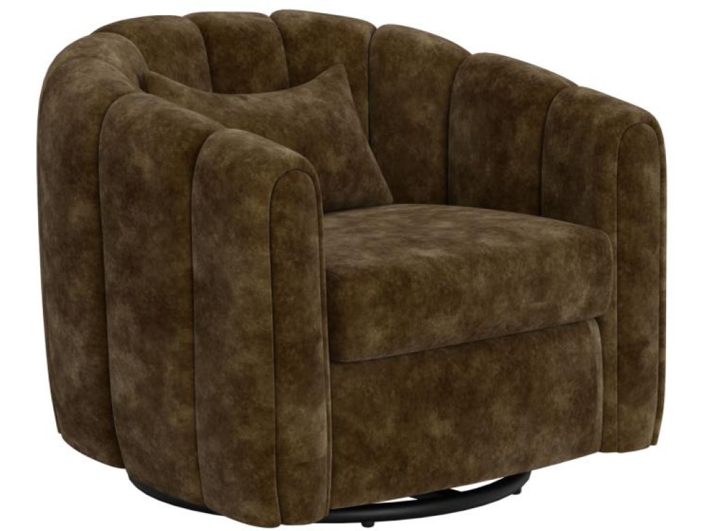 Wooden Frame & Metal Base, 360 Degree Swivel Glider Accent Chair - main image