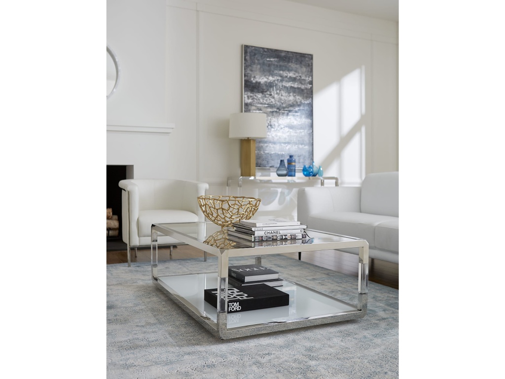 Jasper Coffee Table in Acrylic/White Glass/PSS - image 1