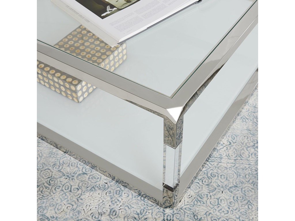 Jasper End Table in Acrylic/White Glass/PSS - image 2