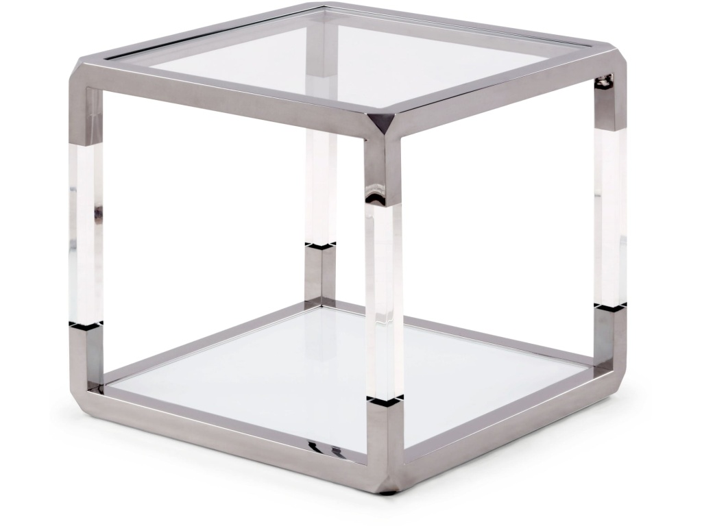 Jasper End Table in Acrylic/White Glass/PSS - image 3