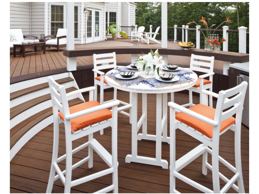 Trex Outdoor Furniture Monterey Bay 5-Piece Round Bar Set Bar & Counter Set, alternate view 3