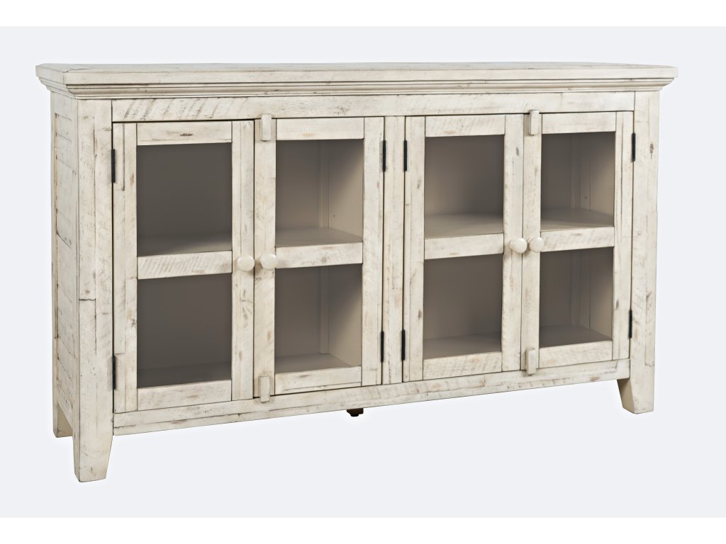 Rustic Shore 4 Door Low Accent Cabinet - KD - image 1