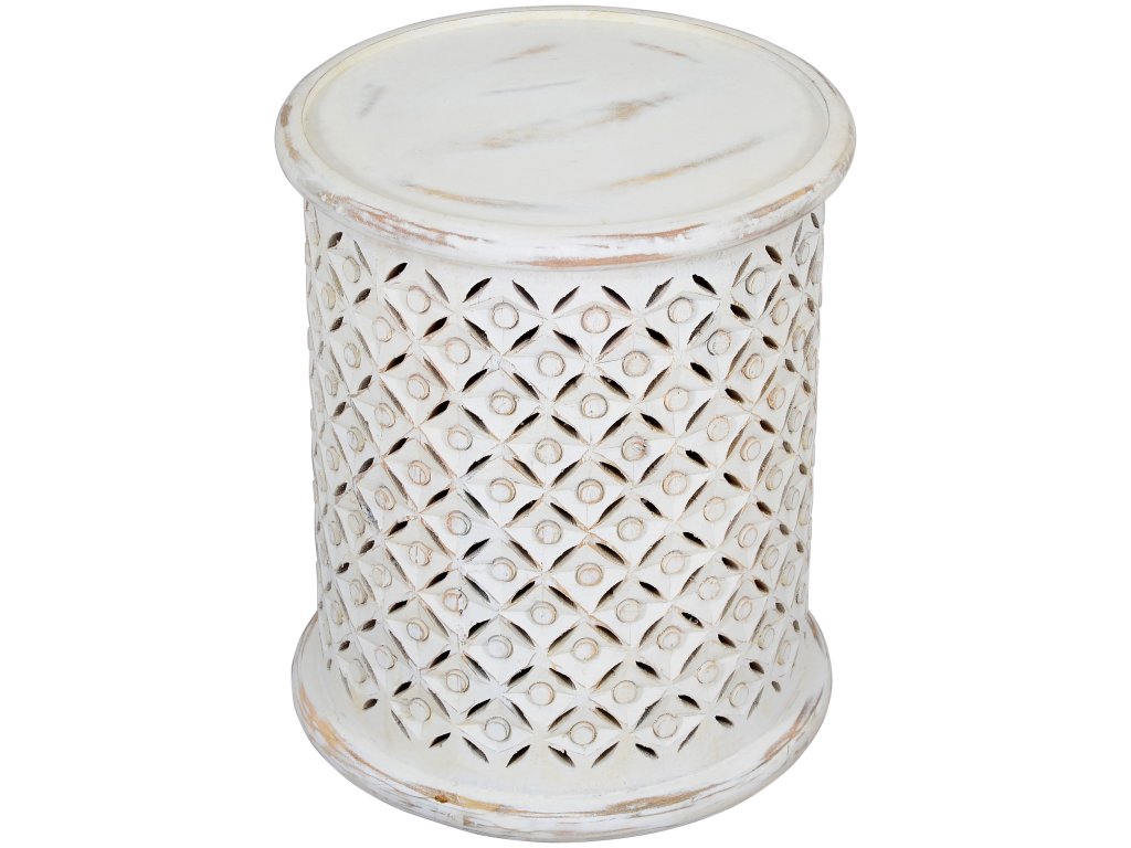 Decker Small Drum Table - Ant White - image 1