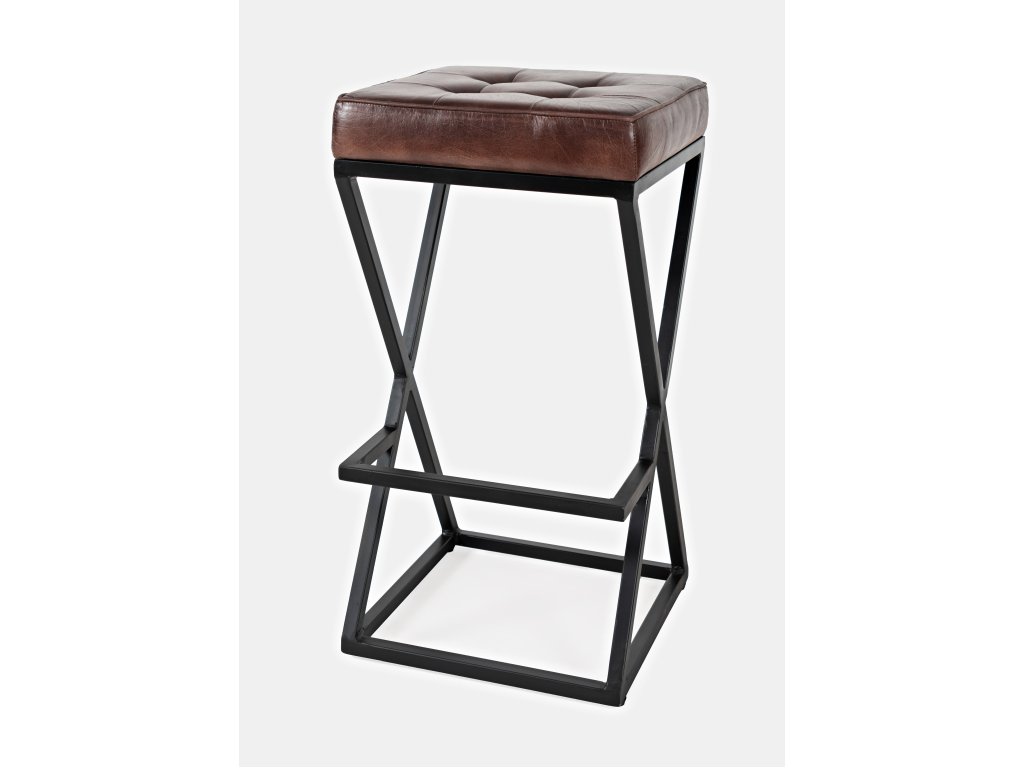Brooks Leather Stool (1/CTN) - Dark Sienna - image 2
