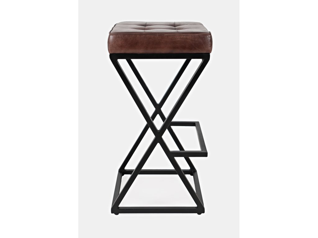 Brooks Leather Stool (1/CTN) - Dark Sienna - image 3