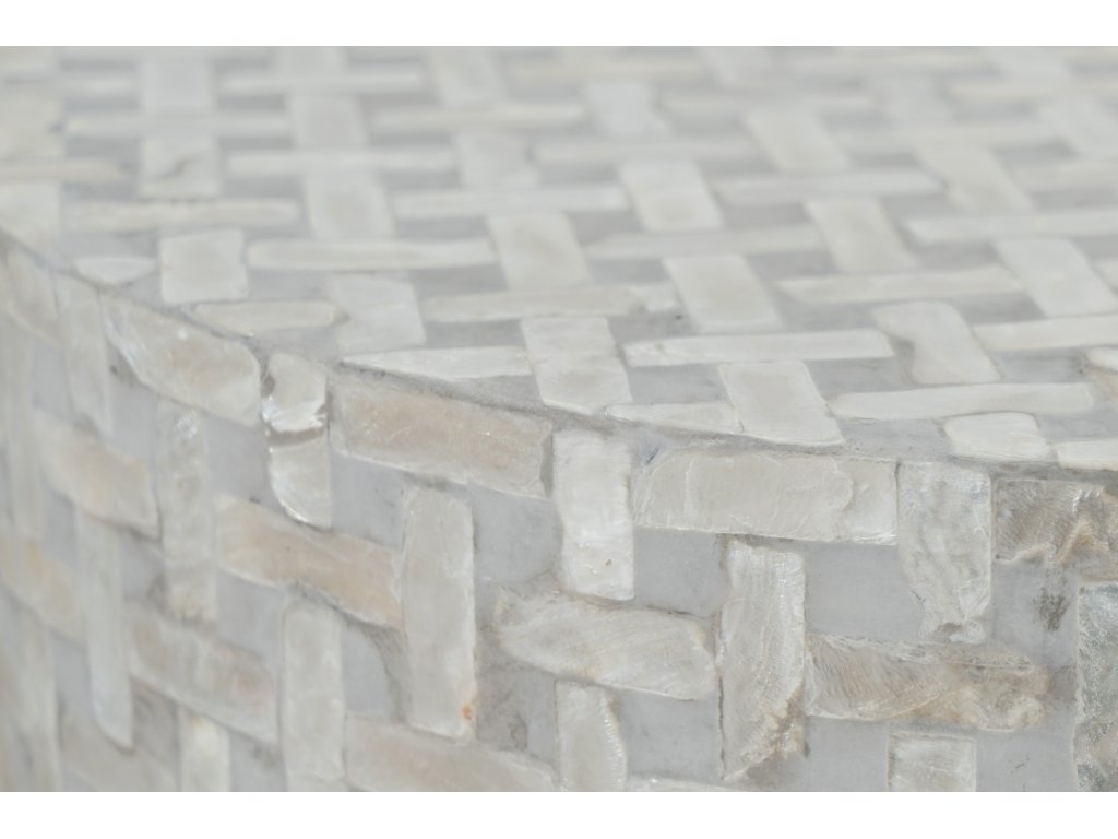 Capri Small Accent Table - Grey Basket Weave - image 3