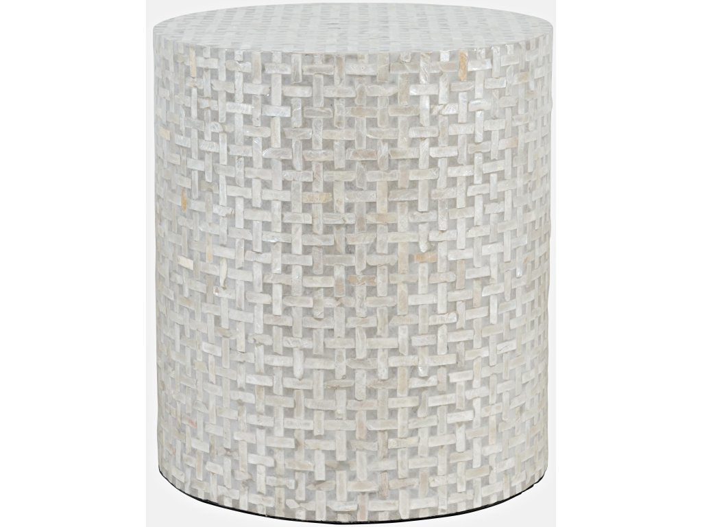 Capri Small Accent Table - Grey Basket Weave - main image