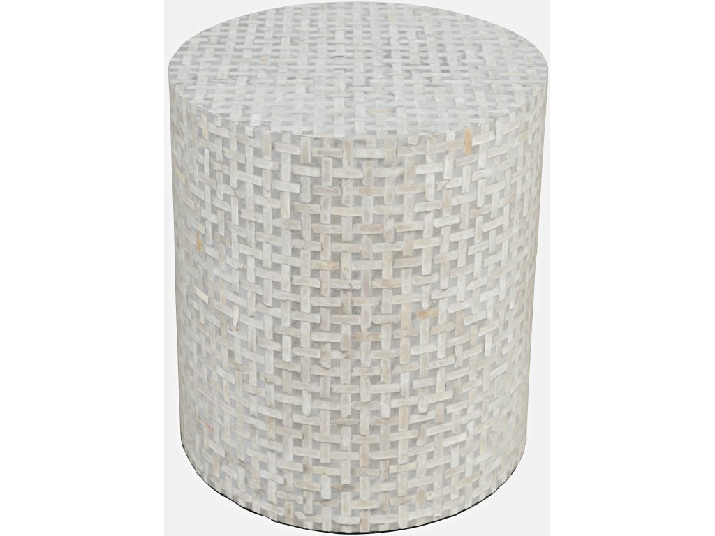 Capri Small Accent Table - Grey Basket Weave - image 1