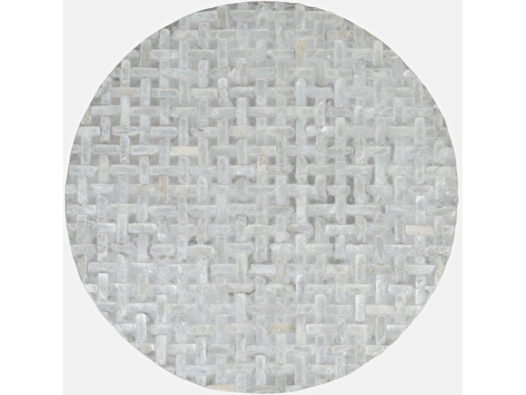 Capri Small Accent Table - Grey Basket Weave - image 2