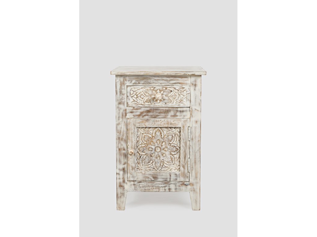 Devi Accent Table - Weathered White - main image