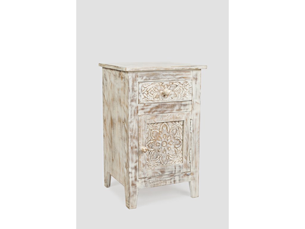 Devi Accent Table - Weathered White - image 1