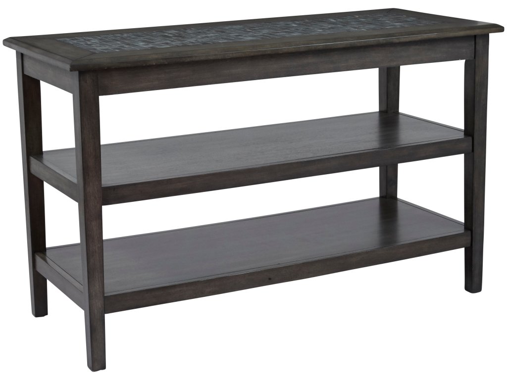 Grey Mosaic Sofa; Media Table - main image