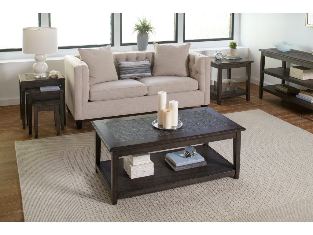 Grey Mosaic Nesting Tables - Set of 3 - image 1