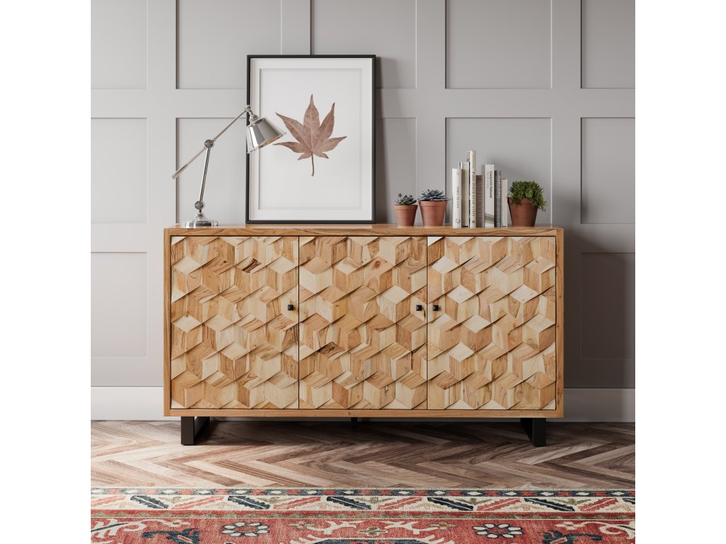Geometrix 3 Door Accent Cabinet - main image