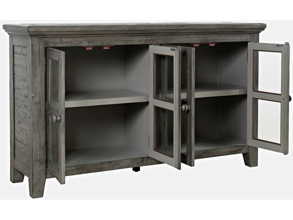 Rustic Shore 4 Door Low Accent Cabinet - KD - image 3