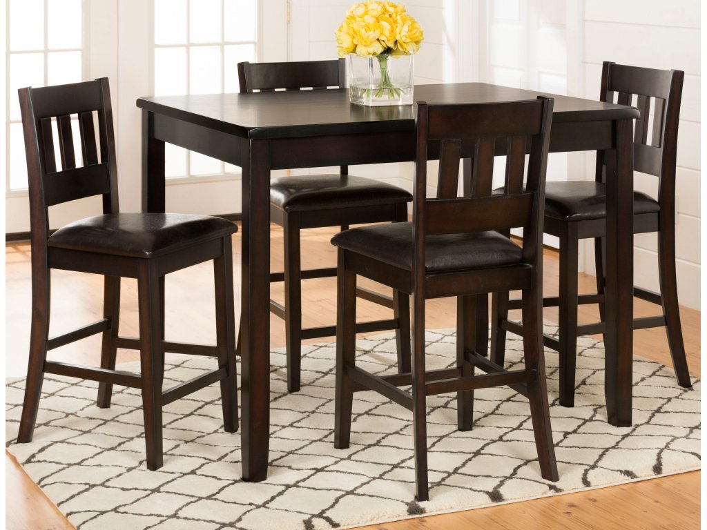 Dark Rustic Prairie 5 Pack - Table with (4) Stools - main image