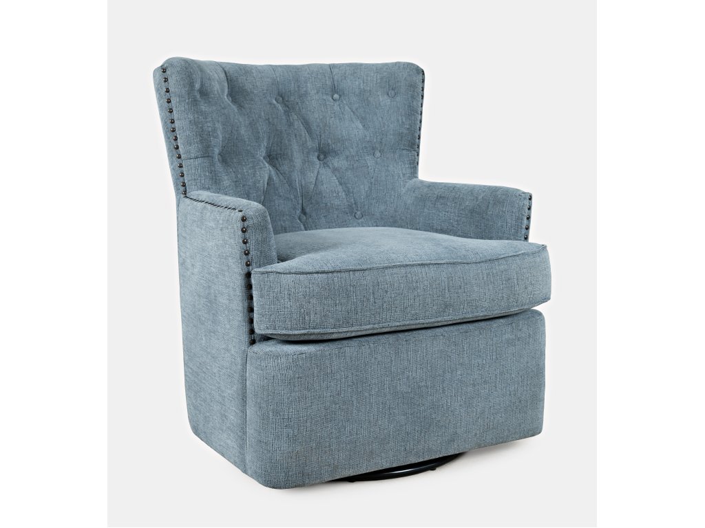 Bryson Swivel Accent Chair - Blue - image 1