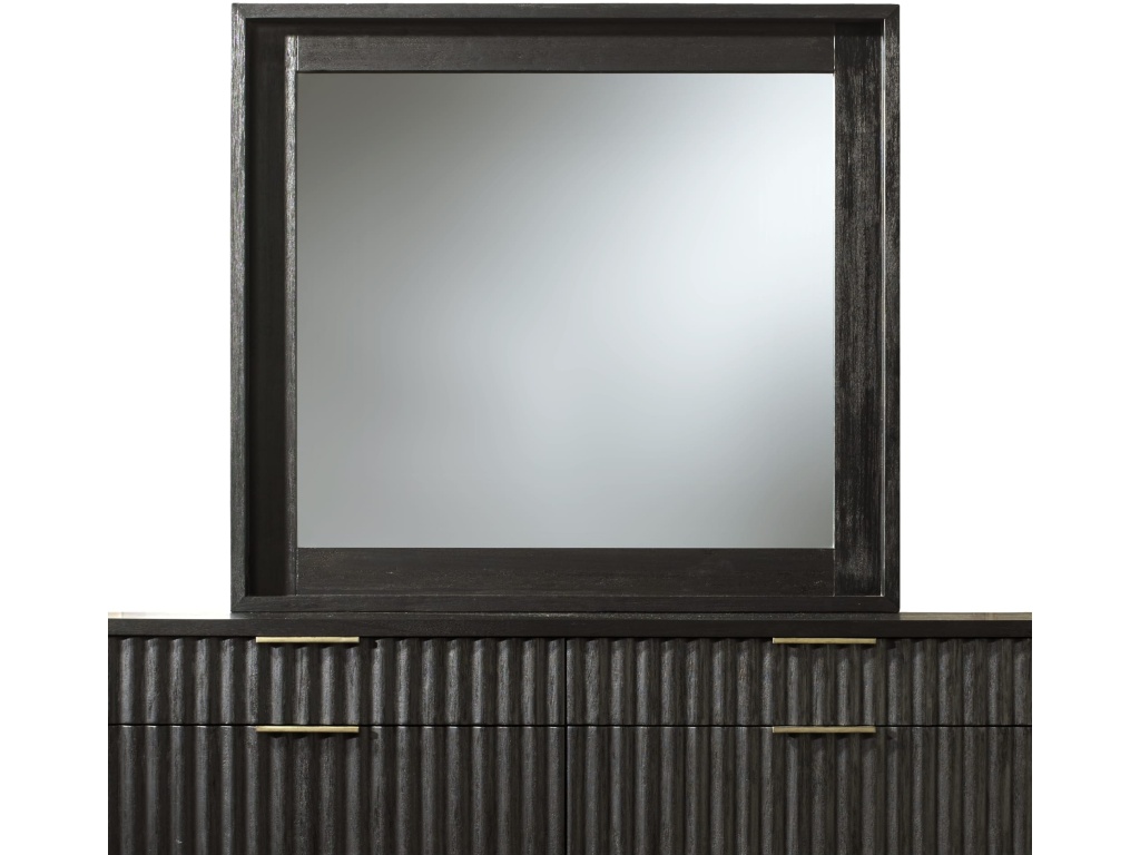 Kentfield Solid Wood Beveled Glass Mirror in Black Drifted Oak - image 2