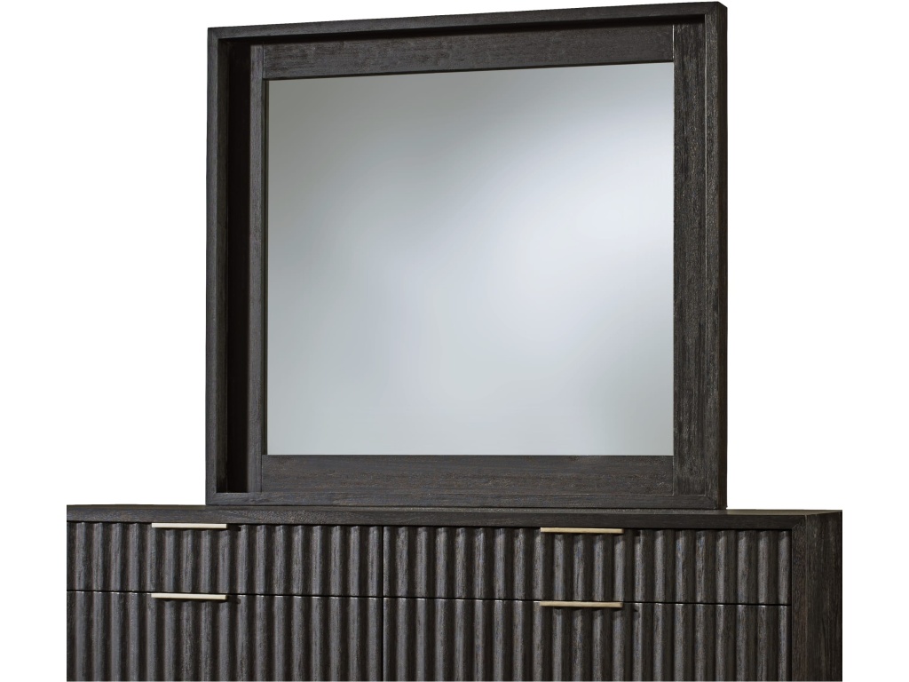Kentfield Solid Wood Beveled Glass Mirror in Black Drifted Oak - image 3