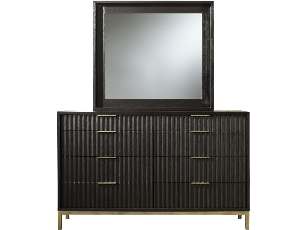 Kentifield Solid Wood Eight Drawer Dresser in Black Drifted Oak (2024) - image 1