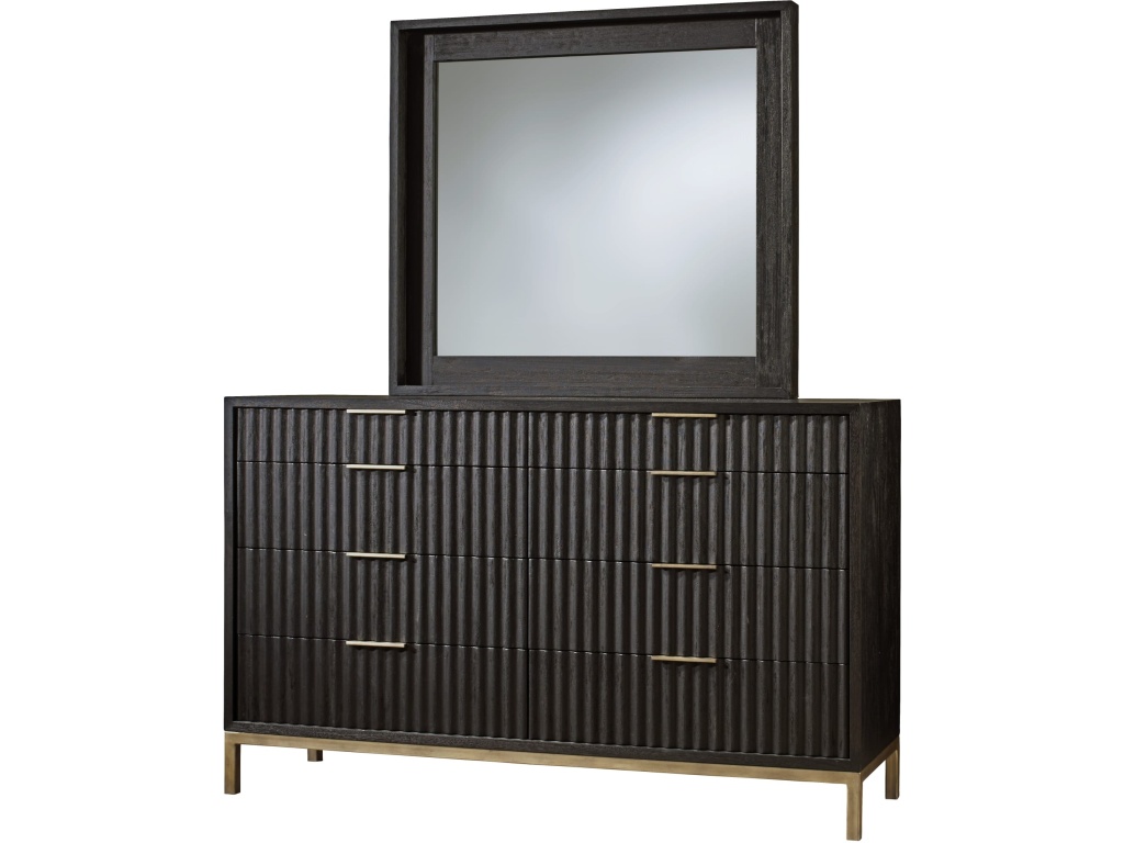Kentifield Solid Wood Eight Drawer Dresser in Black Drifted Oak (2024) - image 2