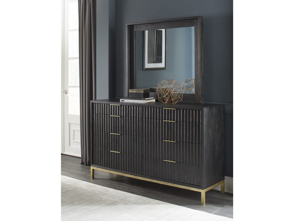 Kentifield Solid Wood Eight Drawer Dresser in Black Drifted Oak (2024) - image 3