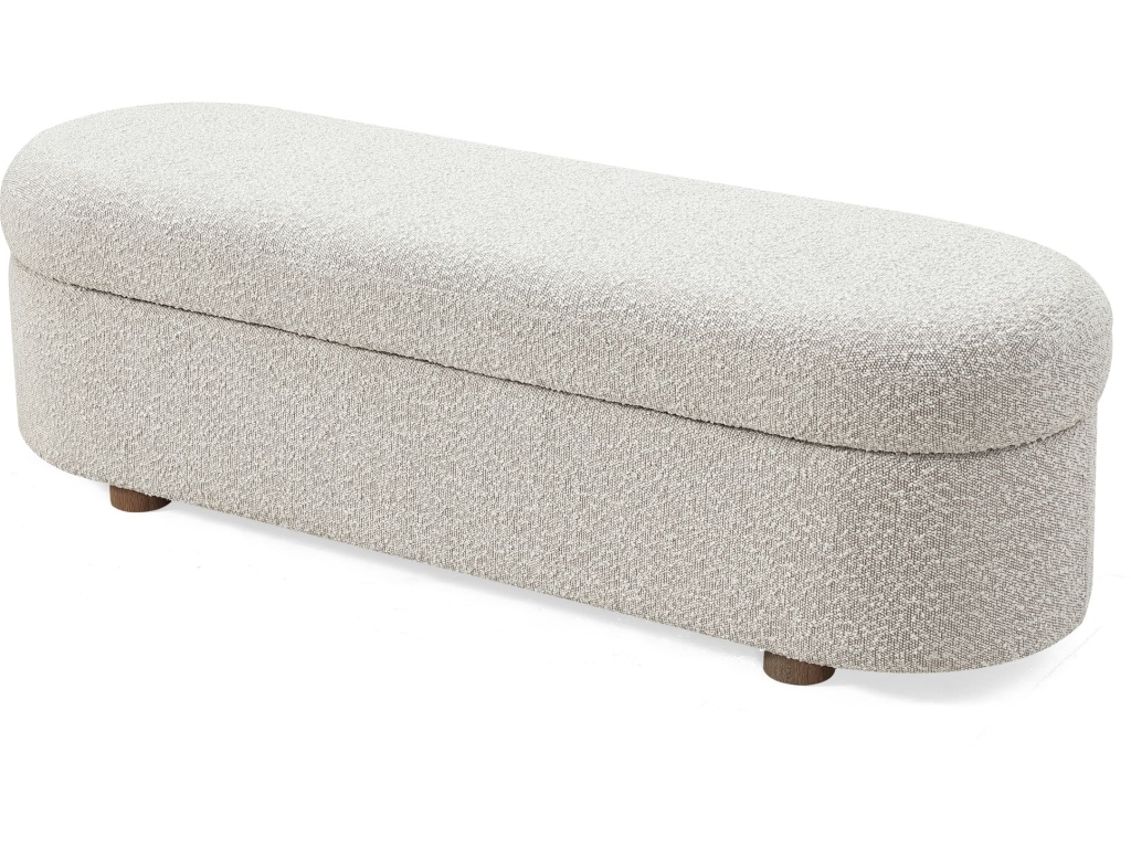 Kiki Upholstered Hinged Storage Bench in Cotton Ball Boucle - image 3