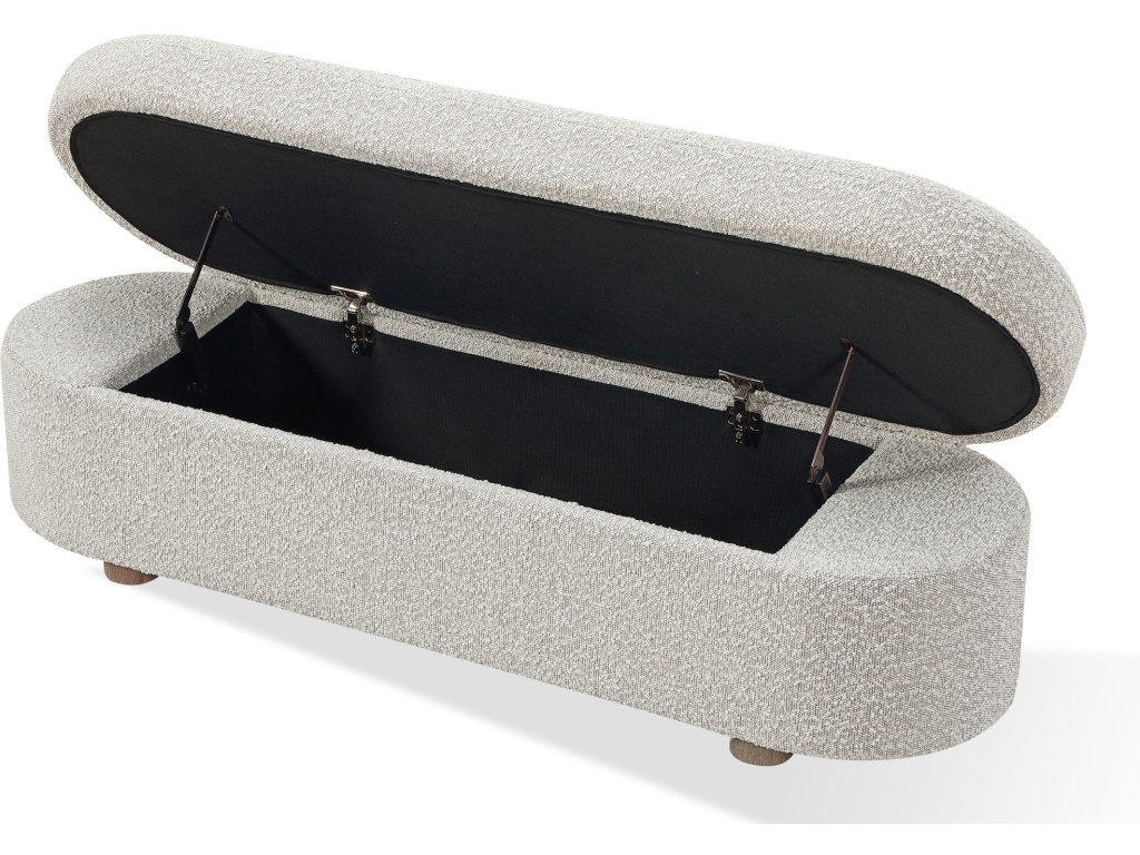 Kiki Upholstered Hinged Storage Bench in Cotton Ball Boucle - image 4