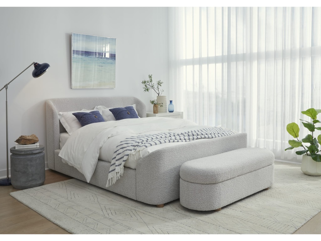 Kiki Upholstered Hinged Storage Bench in Cotton Ball Boucle - image 5