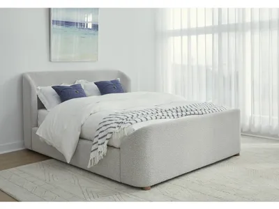 Kiki Upholstered Platform Bed in Cotton Ball Boucle - Alternative View