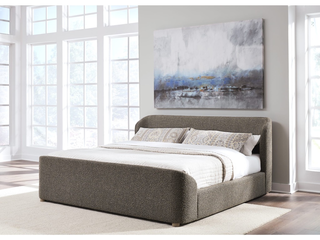 Kiki Upholstered Platform Bed in Pumpernickel Boucle - image 2