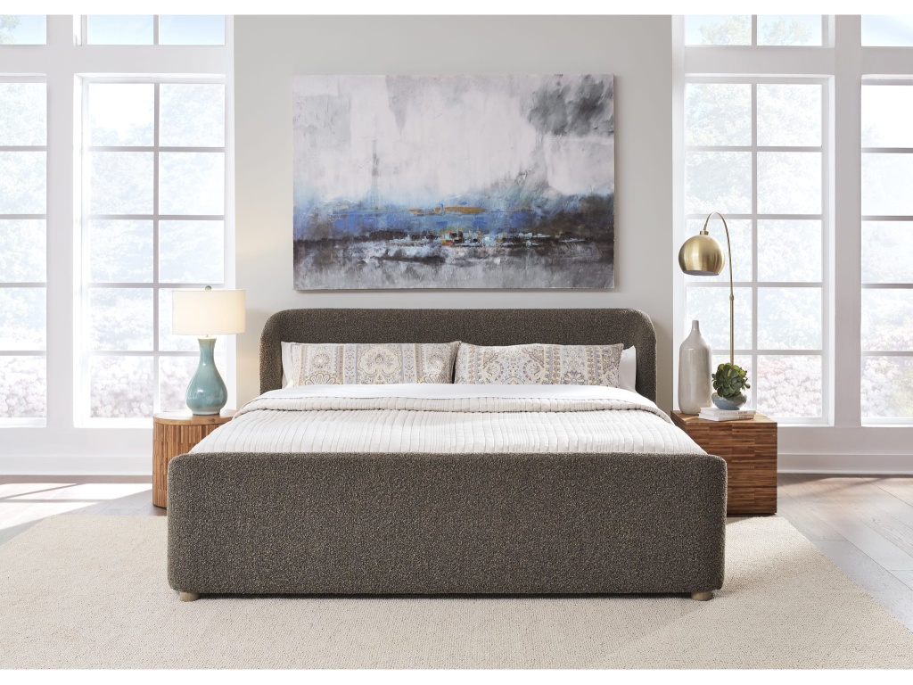 Kiki Upholstered Platform Bed in Pumpernickel Boucle - image 1